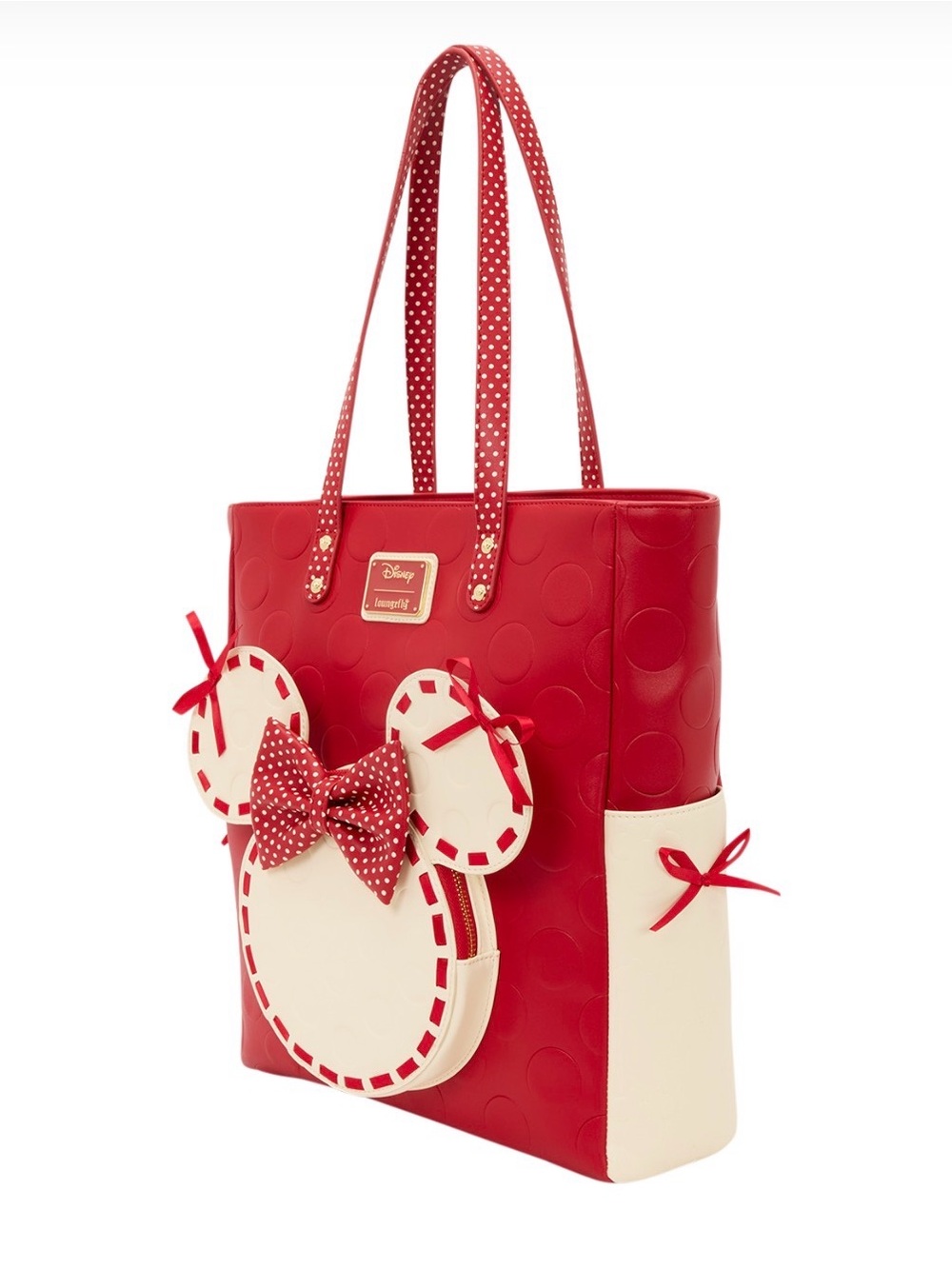 Loungefly Minnie Mouse Rocks the Dots Coquette Tote Bag NEW